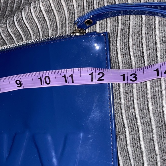 Fashion Mystic blue glossy Lucky Embossed oversized clutch  Bag - Picture 4 of 15